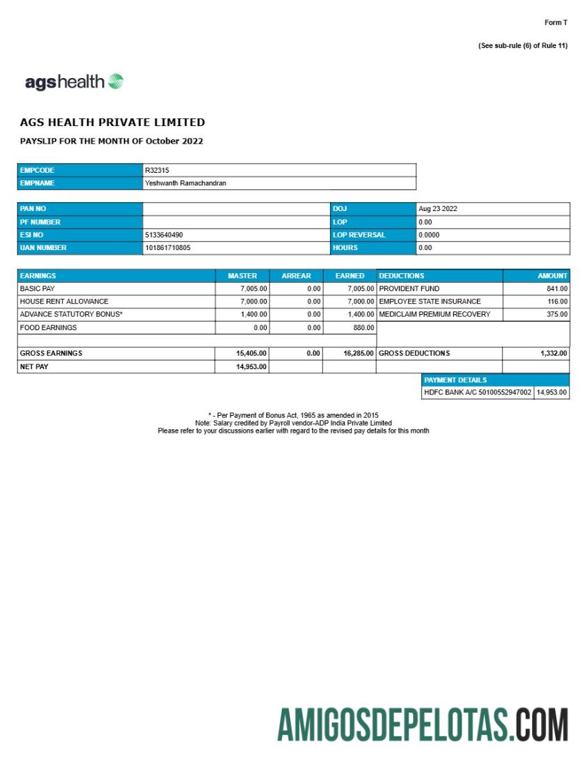 Em branco Modelo de recibo de pagamento da AGS Health Management Company em formatos Word e PDF.pdf, 1